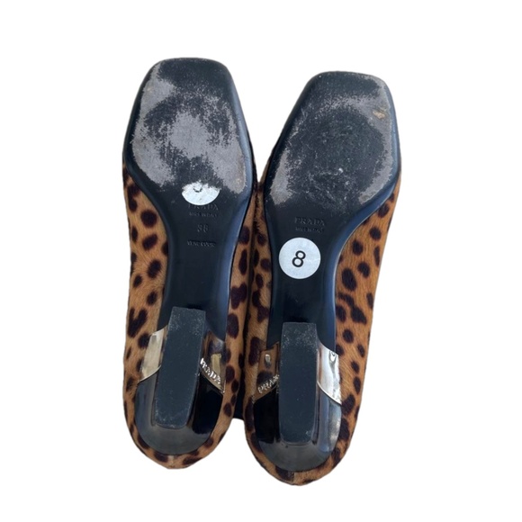 PRADA LEOPARD PRINT PONNY HAIR LEATHER AND PATENT SZ 8 - Picture 11 of 13